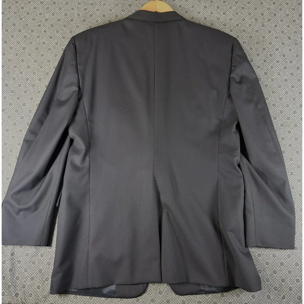 Hickey Freeman Ltd. Dillards 42 R Black Blazer 2 Button Closure 100% Wool USA